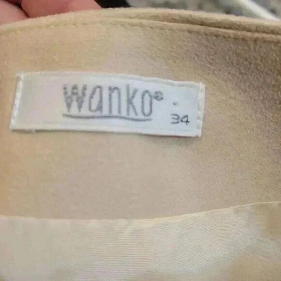 Wanko Women's Ivory Poly Faux Sueded Studded Lined Straight Pencil Straight Skir - Picture 9 of 9